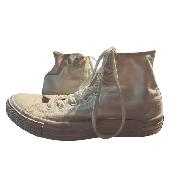 Converse Chuck Taylor All Star High Tops, Optical White, Men's 7/Women's 9 - Picture 2 of 6